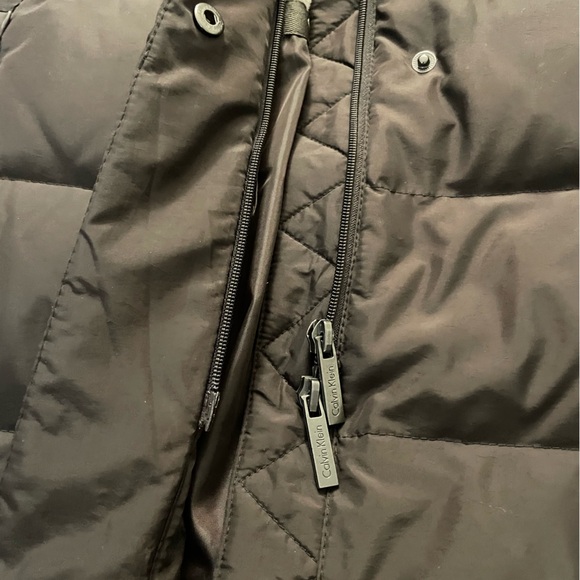 Calvin Klein Brown long womens puffer coat jacket Size M - LIKE NEW - Picture 14 of 16